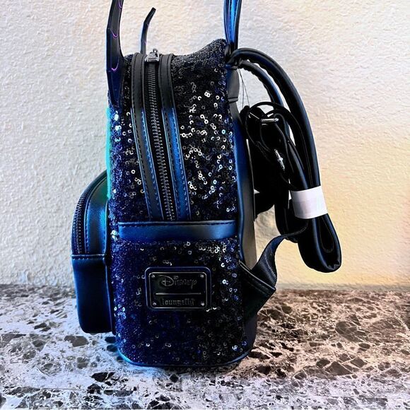 Maleficent Dragon Sequin Mini Backpack Sold Out NWT Disney Loungefly Exclusive - Picture 3 of 12
